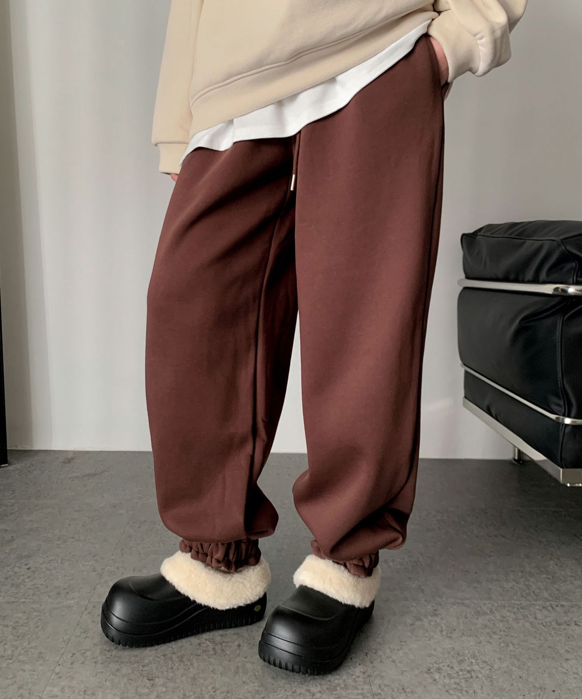 바스카라(VASCARA) [Fleece-lined] Basic Napping Jogger Pants (3colors)