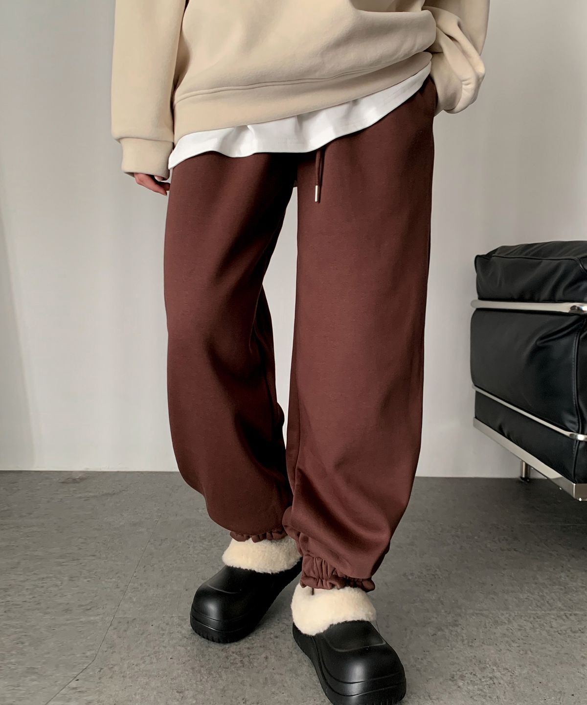 바스카라(VASCARA) [Fleece-lined] Basic Napping Jogger Pants (3colors)