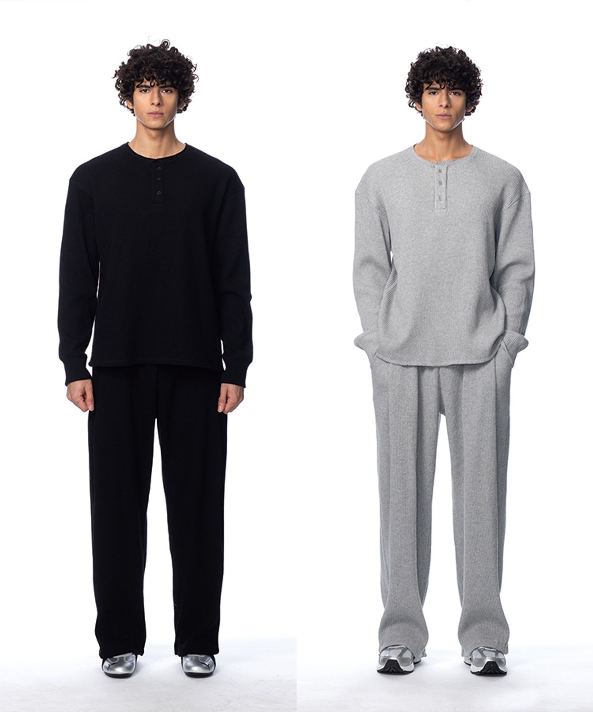 알브이디(RVD) 와플 투턱 와이드 팬츠 (2PACK)