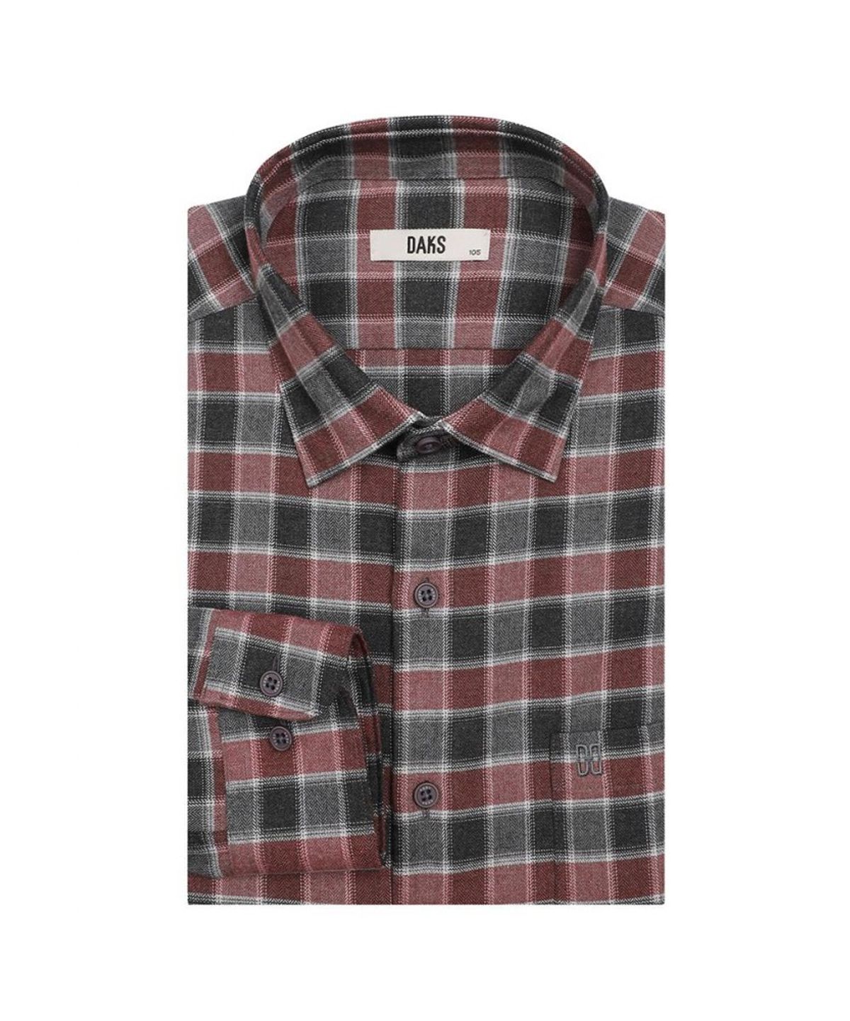 닥스셔츠(DAKS SHIRTS) 기모 폴리혼방 노케어 미디움체크 셔츠 레귤러핏_DLW1SHCL106G1