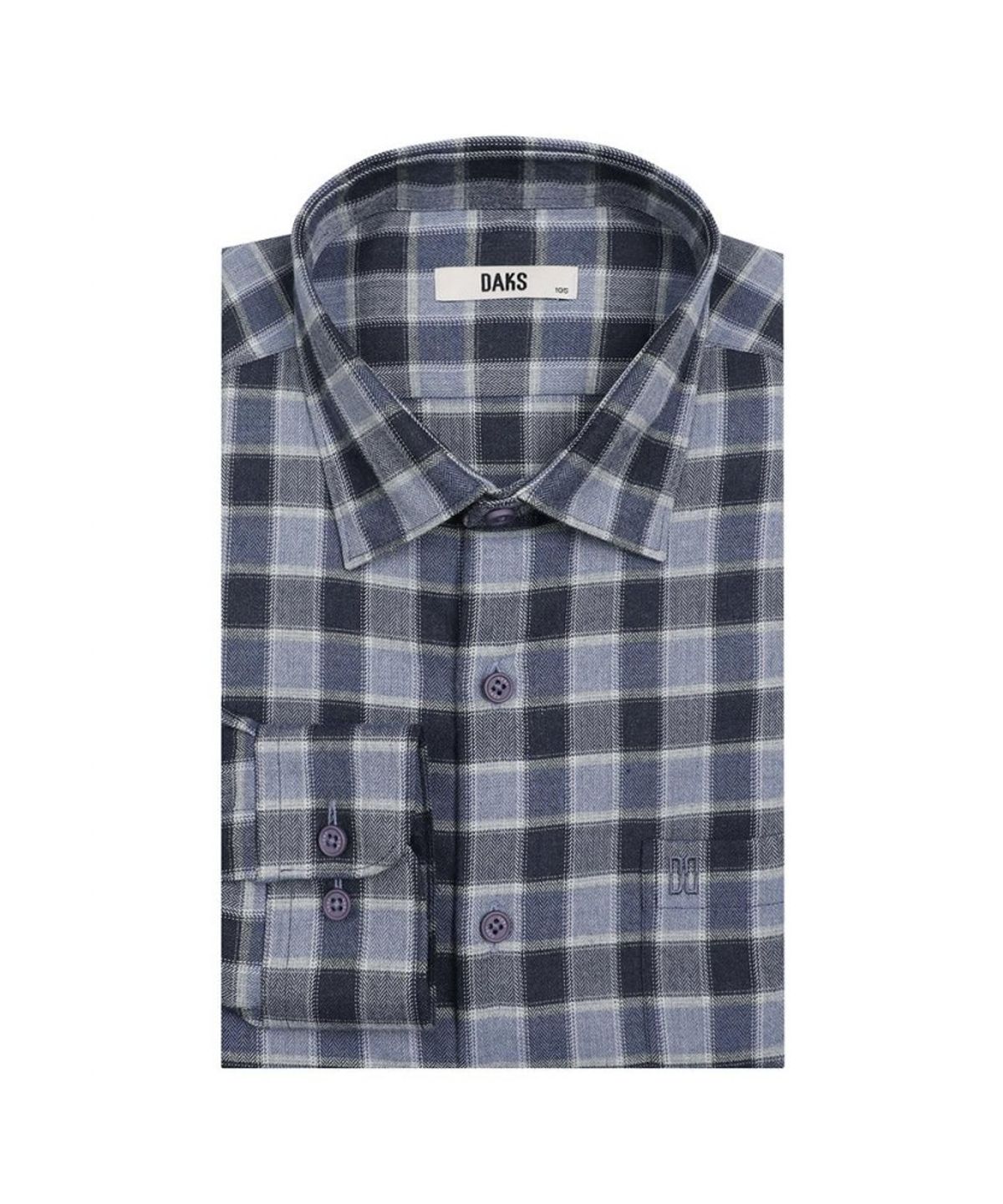 닥스셔츠(DAKS SHIRTS) 기모 폴리혼방 노케어 미디움체크 셔츠 레귤러핏_DLW1SHCL106N1