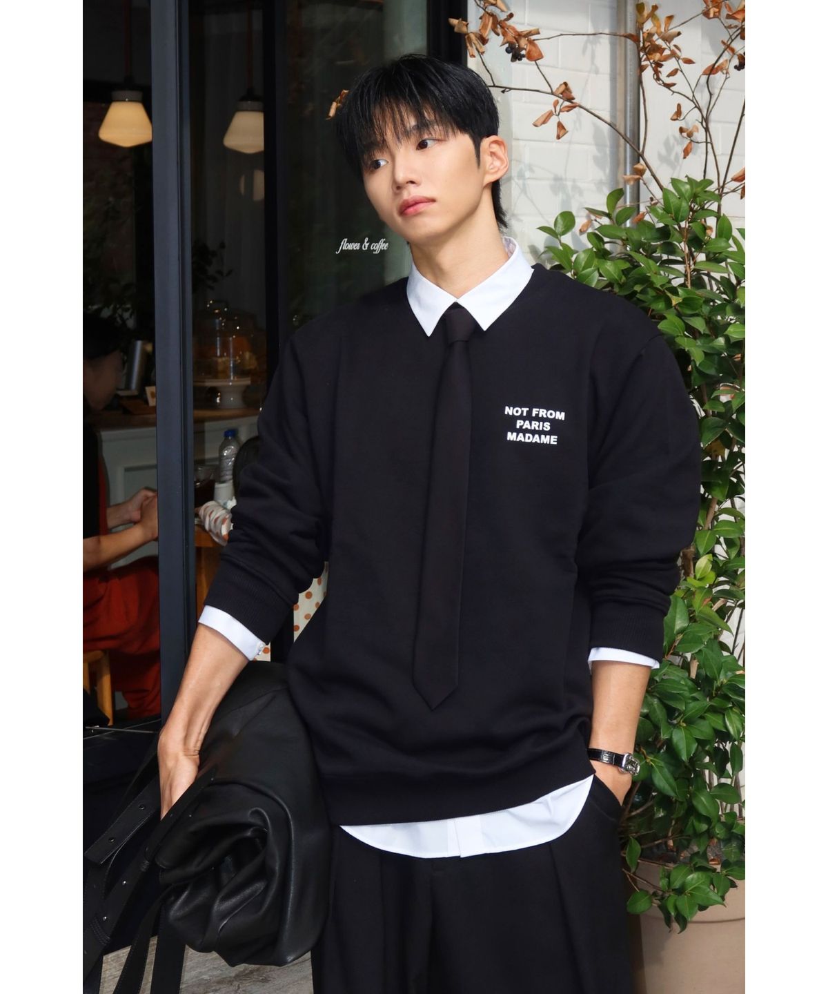 드롤드무슈(DROLE DE MONSIEUR) Le Sweatshirt Slogan D0TSA25001BKX