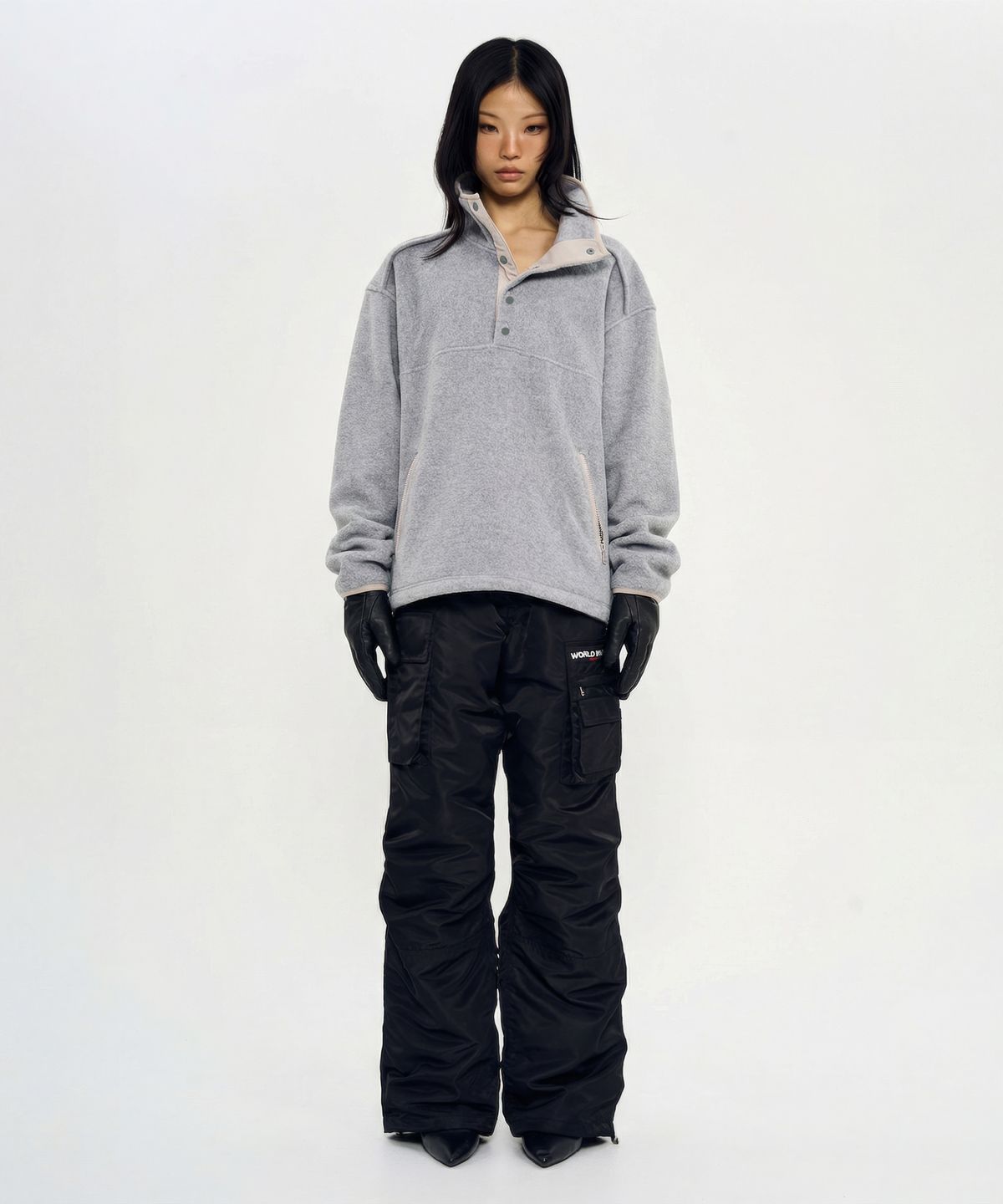 월드딜레마(WORLDDILEMA) HALF NECK FLEECE (GREY)