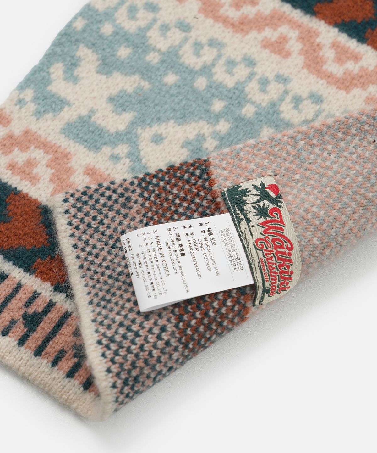 프리즘웍스(FRIZMWORKS) WAIKIKI CHRISTMAS CORAL MUFFLER _ CORAL