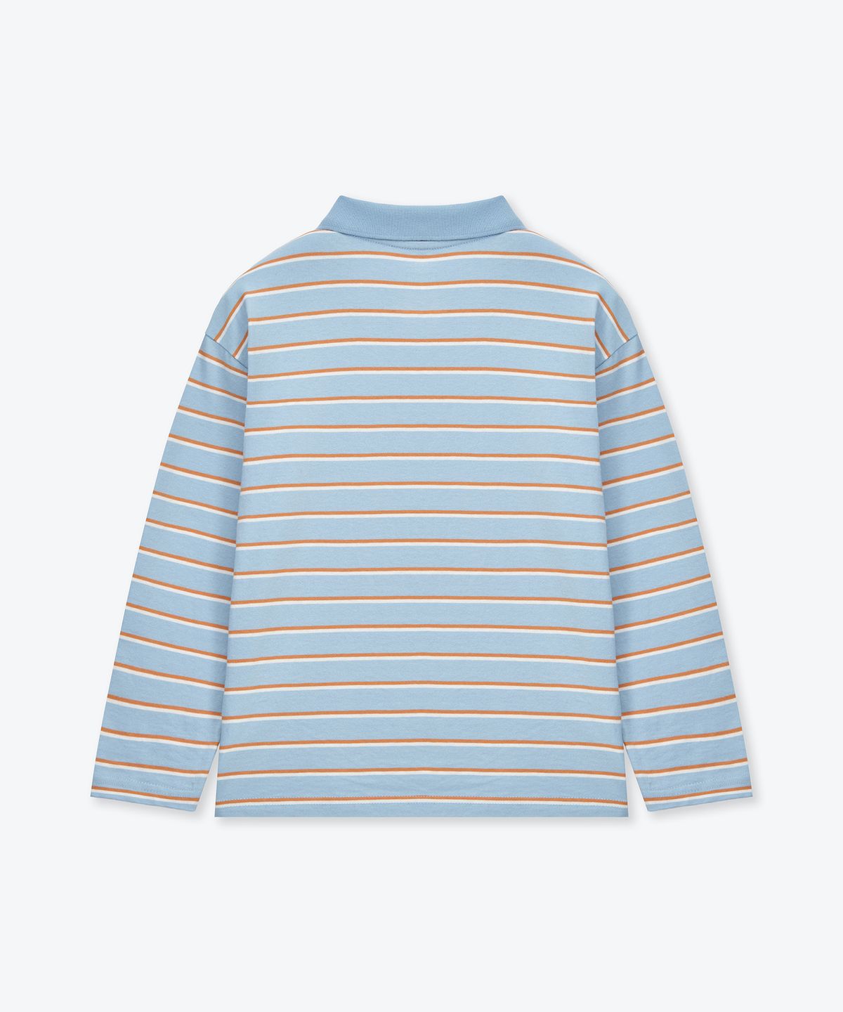 무신사 스탠다드 키즈(MUSINSA STANDARD KIDS) 멀티 스트라이프 긴소매 칼라드 티셔츠 [스카이 블루]