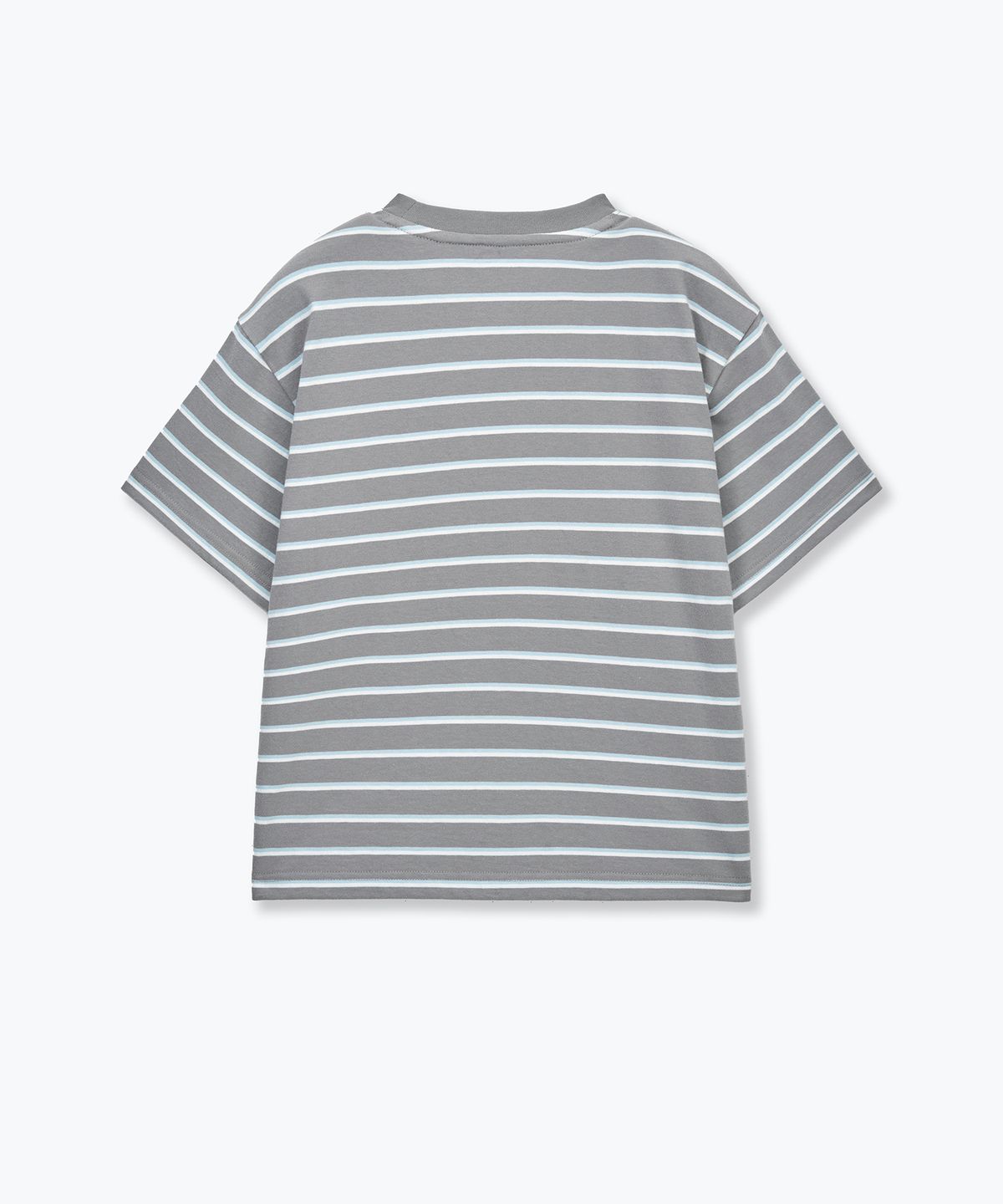 무신사 스탠다드 키즈(MUSINSA STANDARD KIDS) 멀티 스트라이프 크루 넥 티셔츠 3 [그레이]