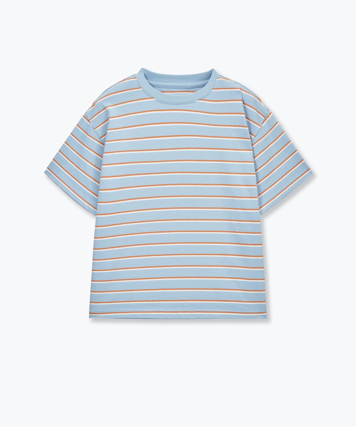 무신사 스탠다드 키즈(MUSINSA STANDARD KIDS) 멀티 스트라이프 크루 넥 티셔츠 3 [스카이 블루]