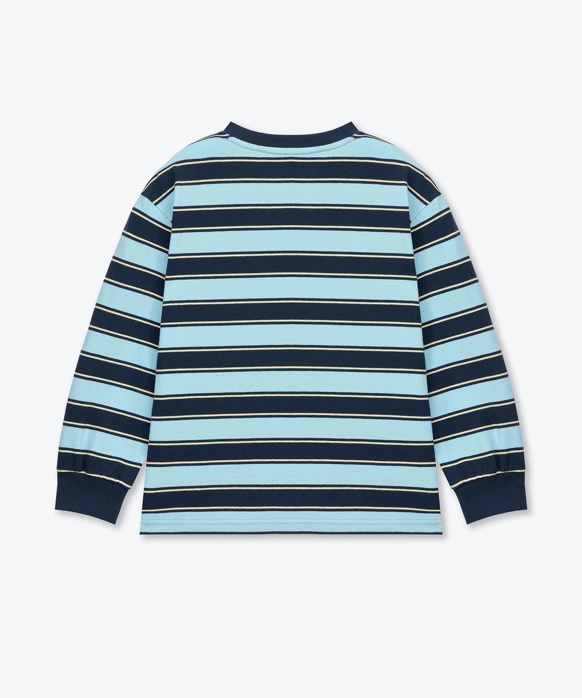 무신사 스탠다드 키즈(MUSINSA STANDARD KIDS) 멀티 스트라이프 크루 넥 긴소매 티셔츠 3 [네이비]