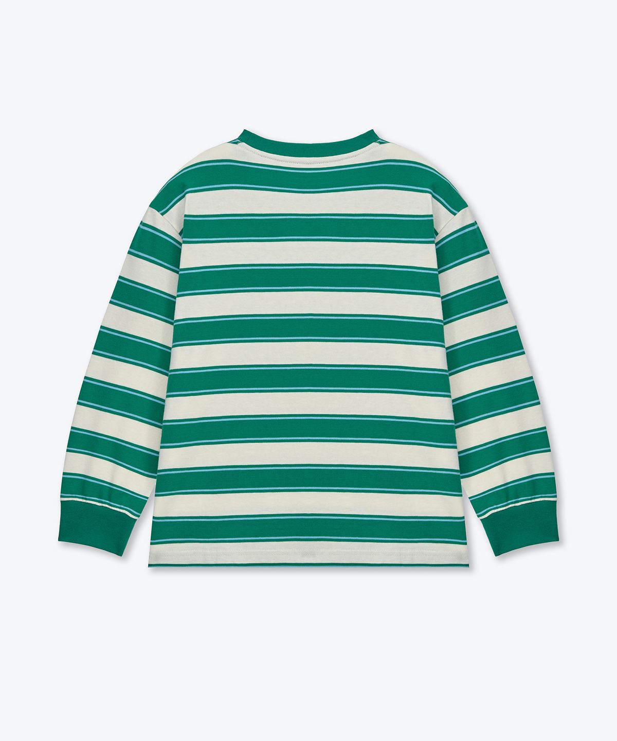 무신사 스탠다드 키즈(MUSINSA STANDARD KIDS) 멀티 스트라이프 크루 넥 긴소매 티셔츠 3 [그린]