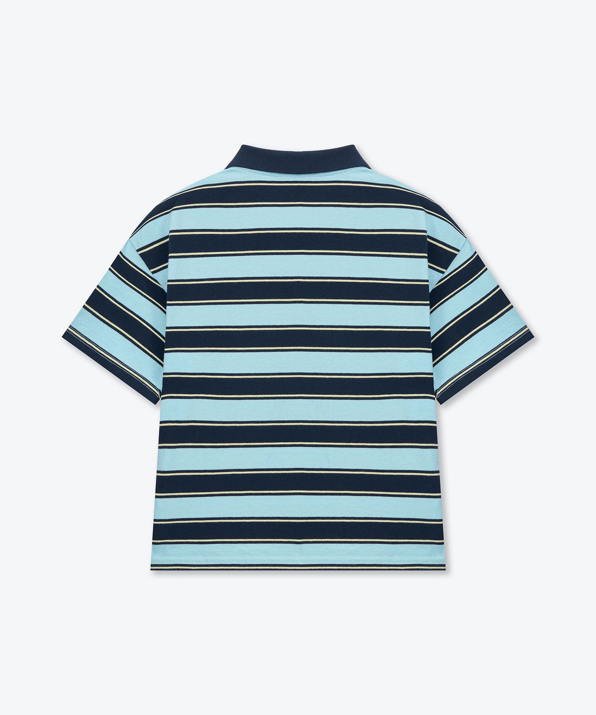 무신사 스탠다드 키즈(MUSINSA STANDARD KIDS) 멀티 스트라이프 칼라드 티셔츠 [네이비]