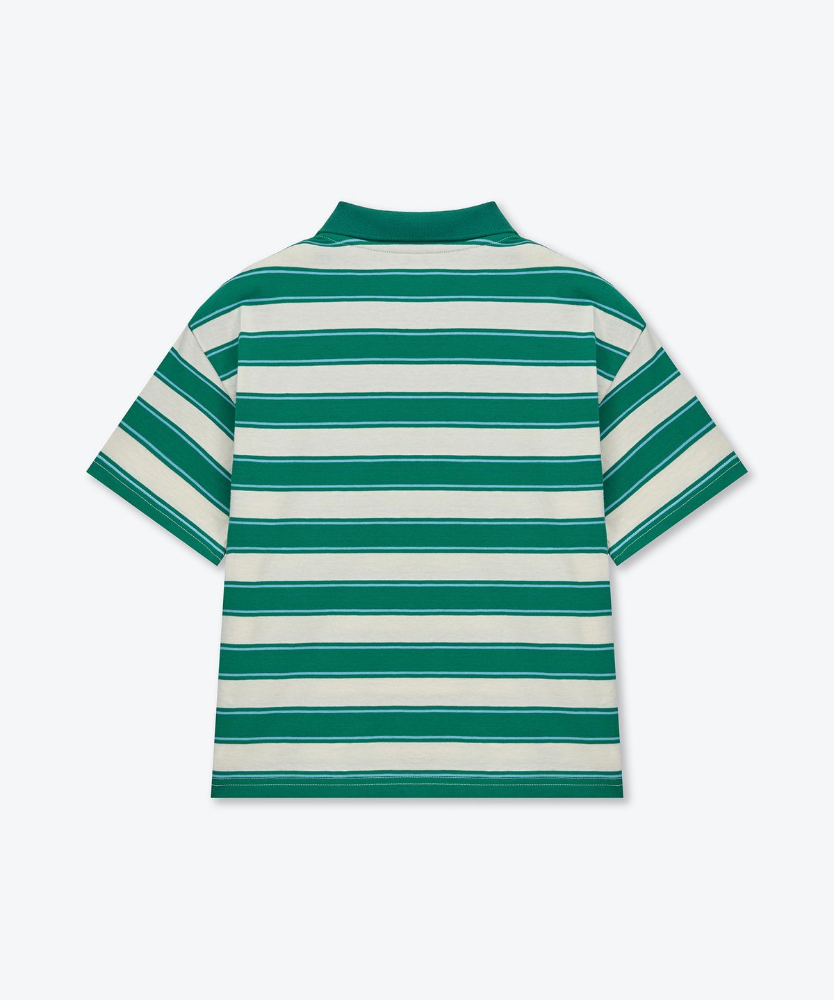 무신사 스탠다드 키즈(MUSINSA STANDARD KIDS) 멀티 스트라이프 칼라드 티셔츠 [그린]