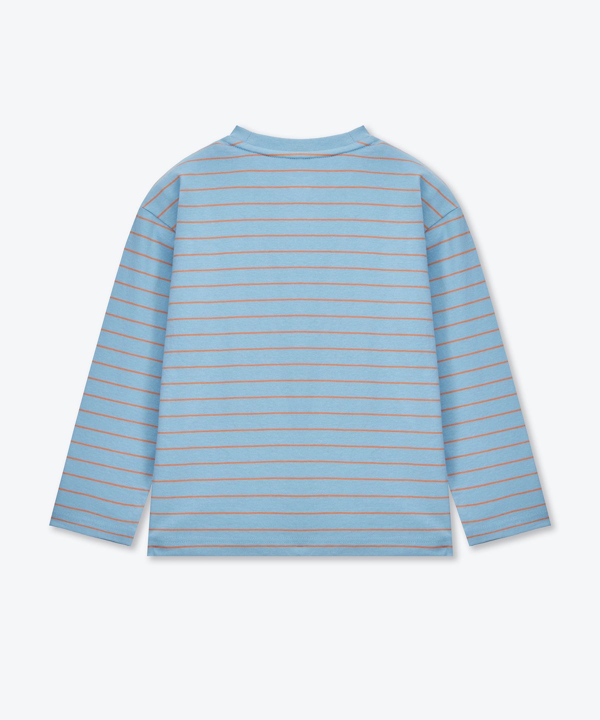 무신사 스탠다드 키즈(MUSINSA STANDARD KIDS) 내로우 스트라이프 크루 넥 긴소매 티셔츠 [스카이 블루]