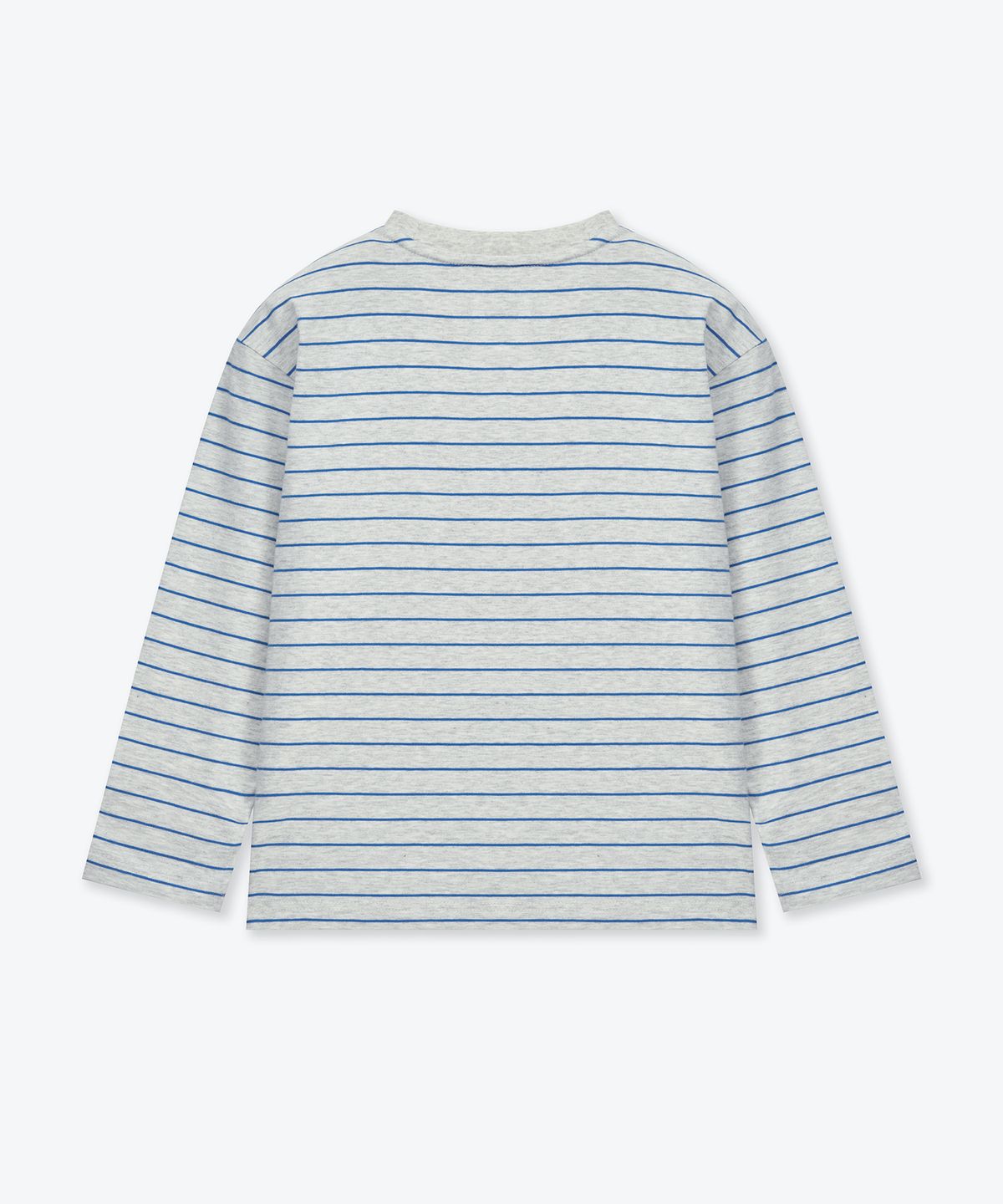무신사 스탠다드 키즈(MUSINSA STANDARD KIDS) 내로우 스트라이프 크루 넥 긴소매 티셔츠 [멜란지 라이트 그레이]