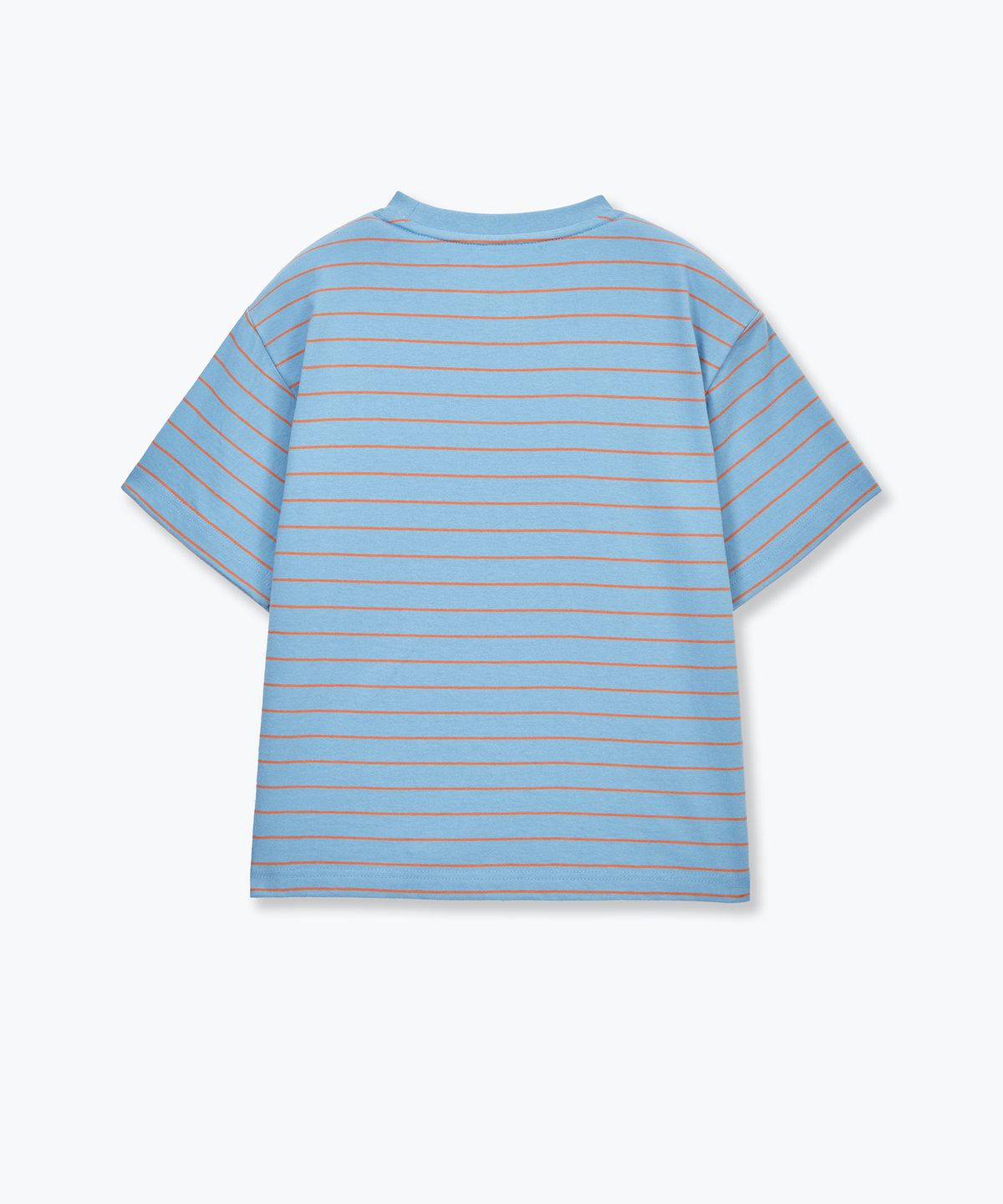 무신사 스탠다드 키즈(MUSINSA STANDARD KIDS) 내로우 스트라이프 크루 넥 티셔츠 [스카이 블루]