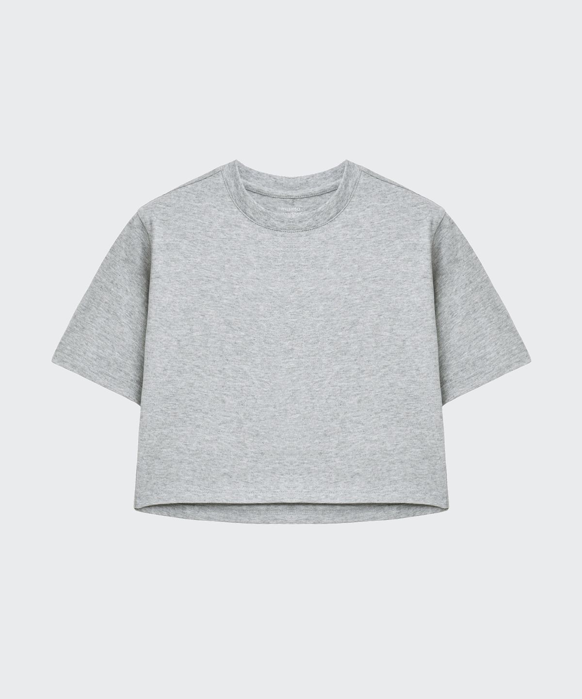 무신사 스탠다드 키즈(MUSINSA STANDARD KIDS) 릴렉스트 크롭 티셔츠 [미디엄 그레이]