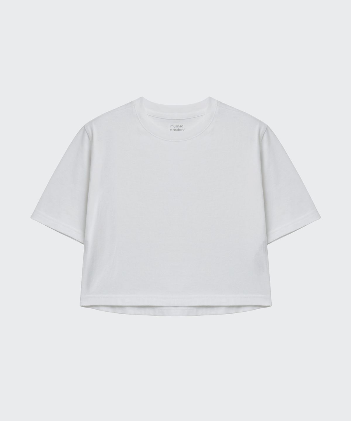 무신사 스탠다드 키즈(MUSINSA STANDARD KIDS) 릴렉스트 크롭 티셔츠 [화이트]