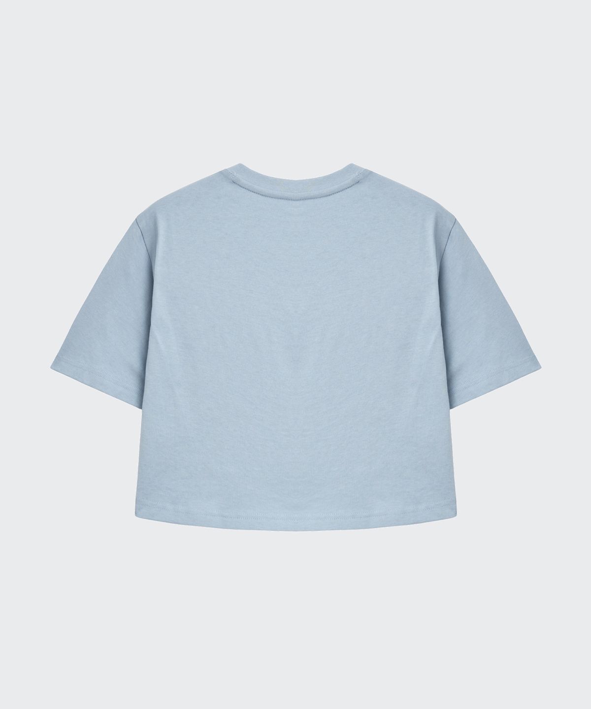 무신사 스탠다드 키즈(MUSINSA STANDARD KIDS) 릴렉스트 크롭 티셔츠 [블루 그레이]