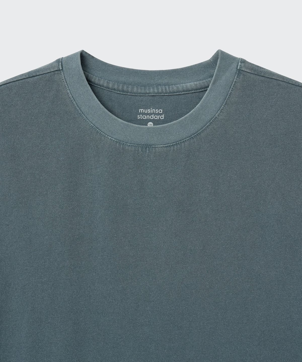 무신사 스탠다드 키즈(MUSINSA STANDARD KIDS) 피그먼트 오버사이즈 크루 넥 슬리브리스 탑 [피콕 블루]