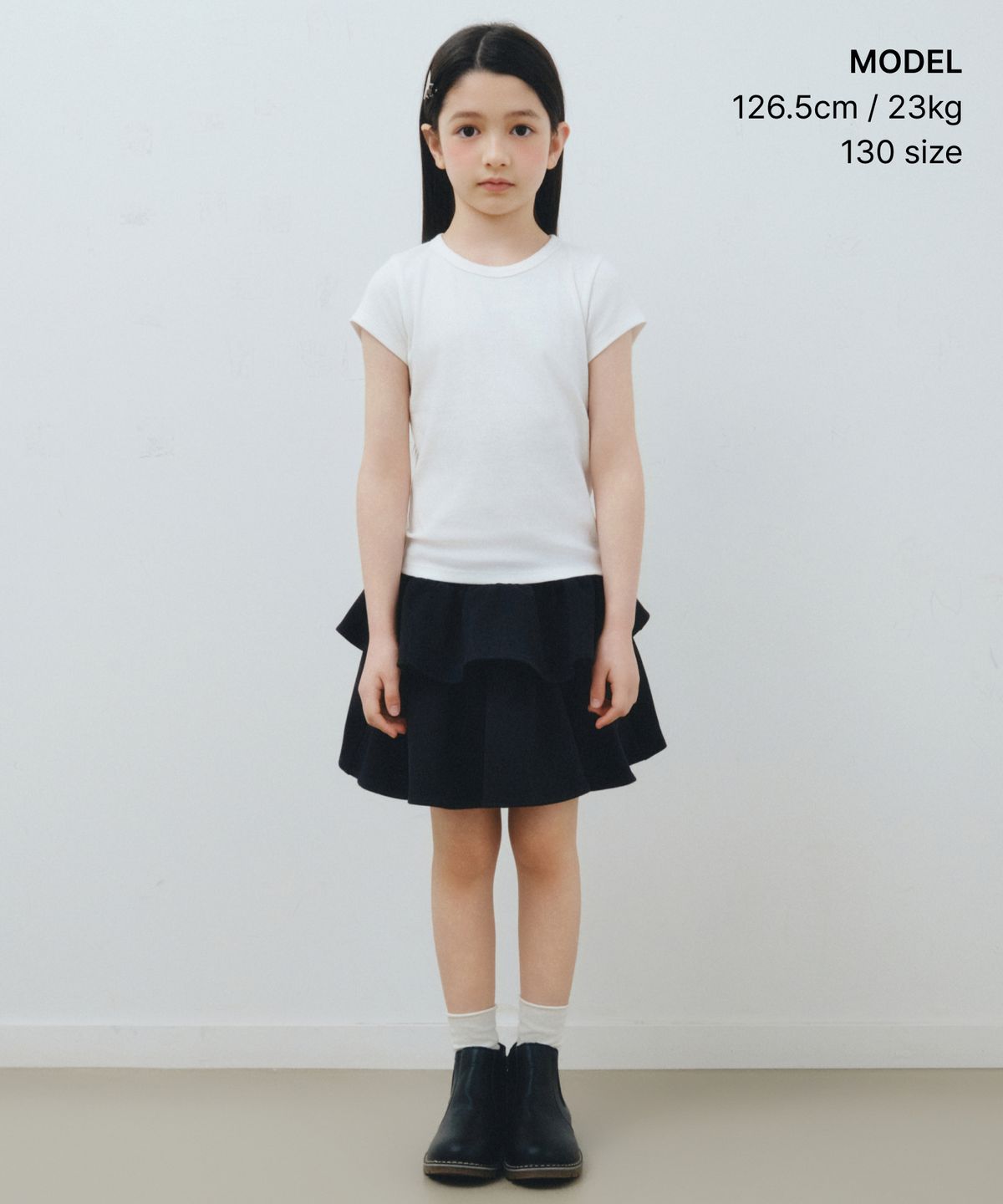 무신사 스탠다드 키즈(MUSINSA STANDARD KIDS) 슬림 크루 넥 티셔츠 [화이트]
