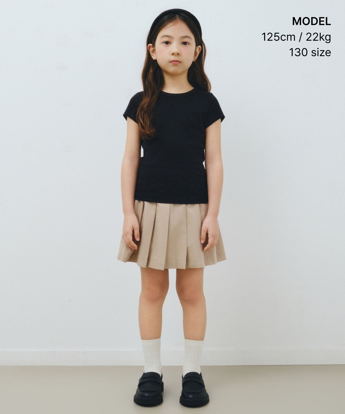 무신사 스탠다드 키즈(MUSINSA STANDARD KIDS) 슬림 크루 넥 티셔츠 [블랙]