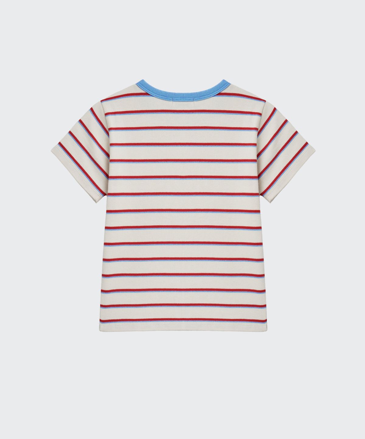 무신사 스탠다드 키즈(MUSINSA STANDARD KIDS) 리브드 멀티 스트라이프 슬림 티셔츠 [크림]