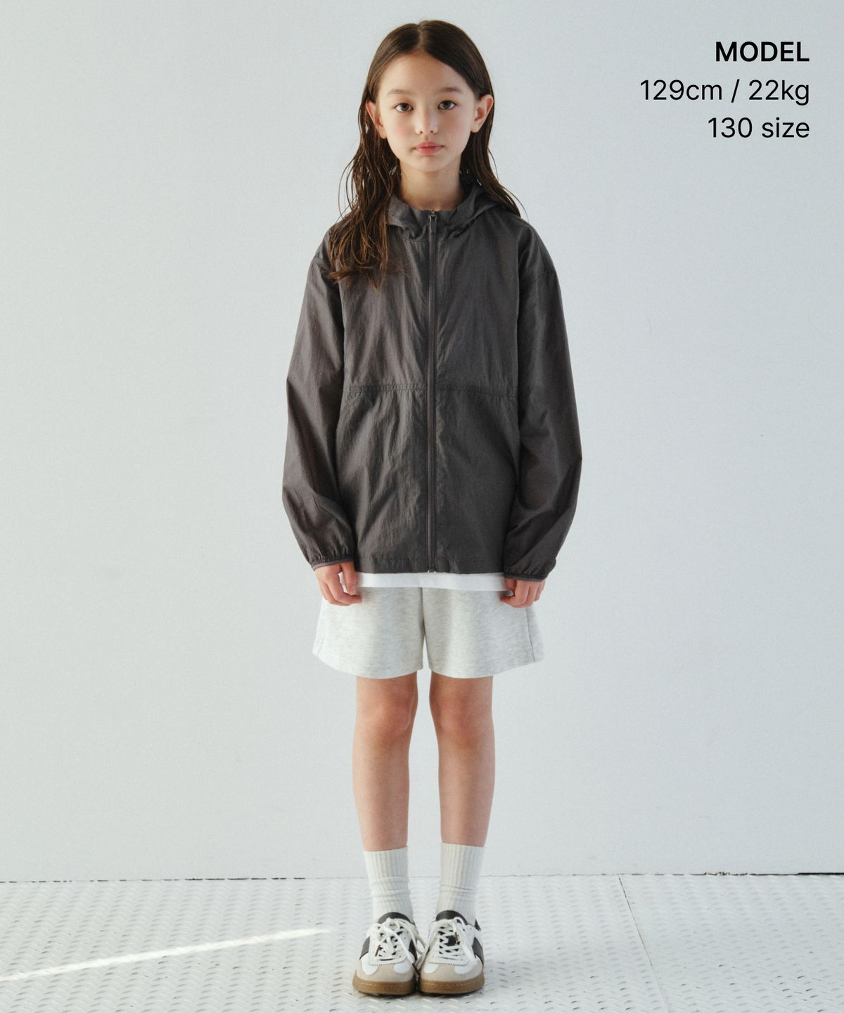 무신사 스탠다드 키즈(MUSINSA STANDARD KIDS) [쿨탠다드] 복서 핏 스웨트 쇼츠 [멜란지 라이트 그레이]