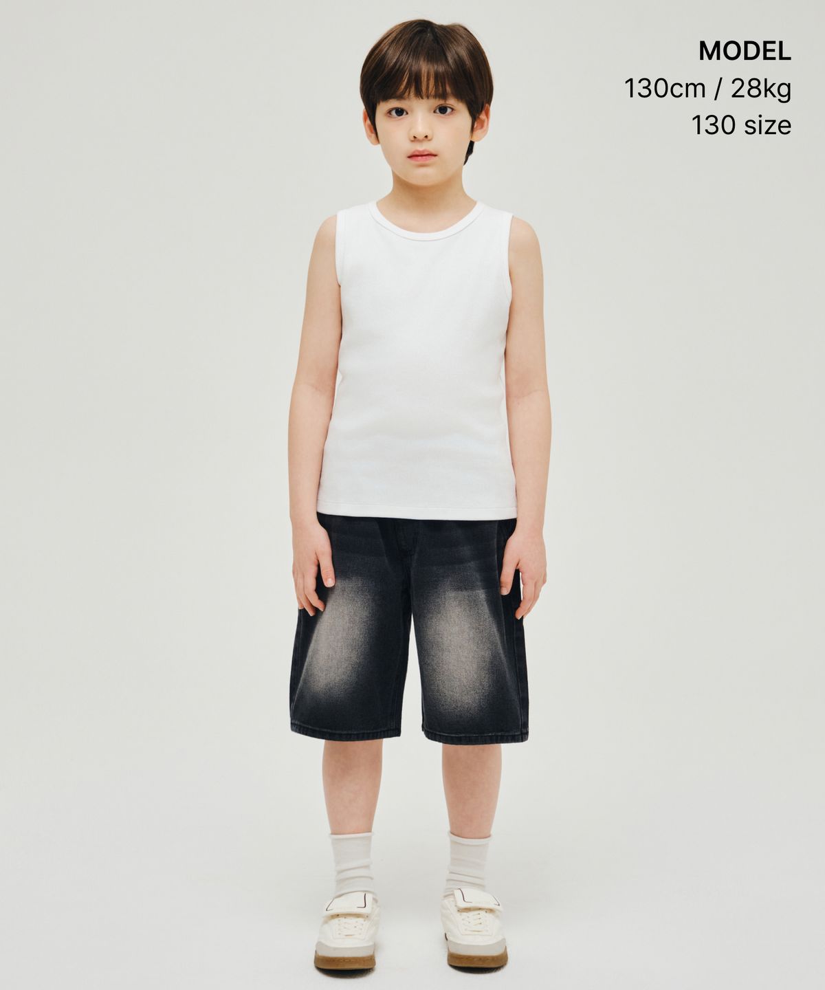 무신사 스탠다드 키즈(MUSINSA STANDARD KIDS) 에센셜 탱크 탑 [화이트]