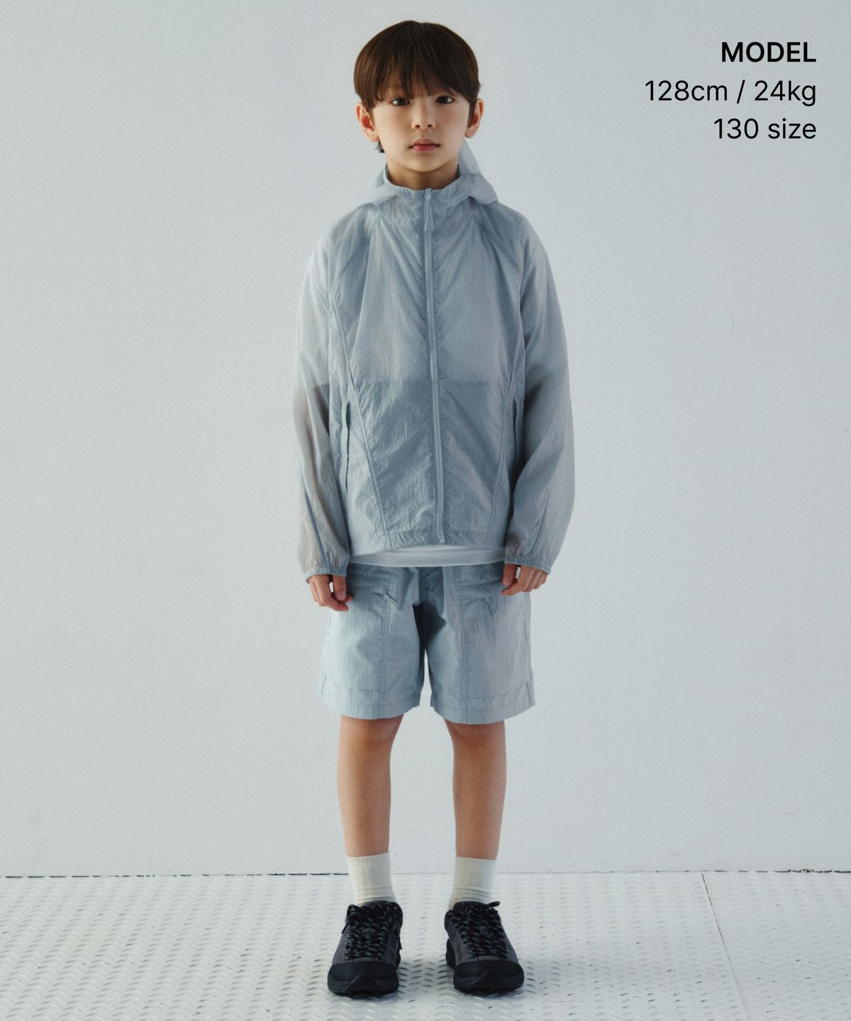 무신사 스탠다드 키즈(MUSINSA STANDARD KIDS) [시티 레저] 시어 윈드브레이커 재킷 [클라우디 블루]