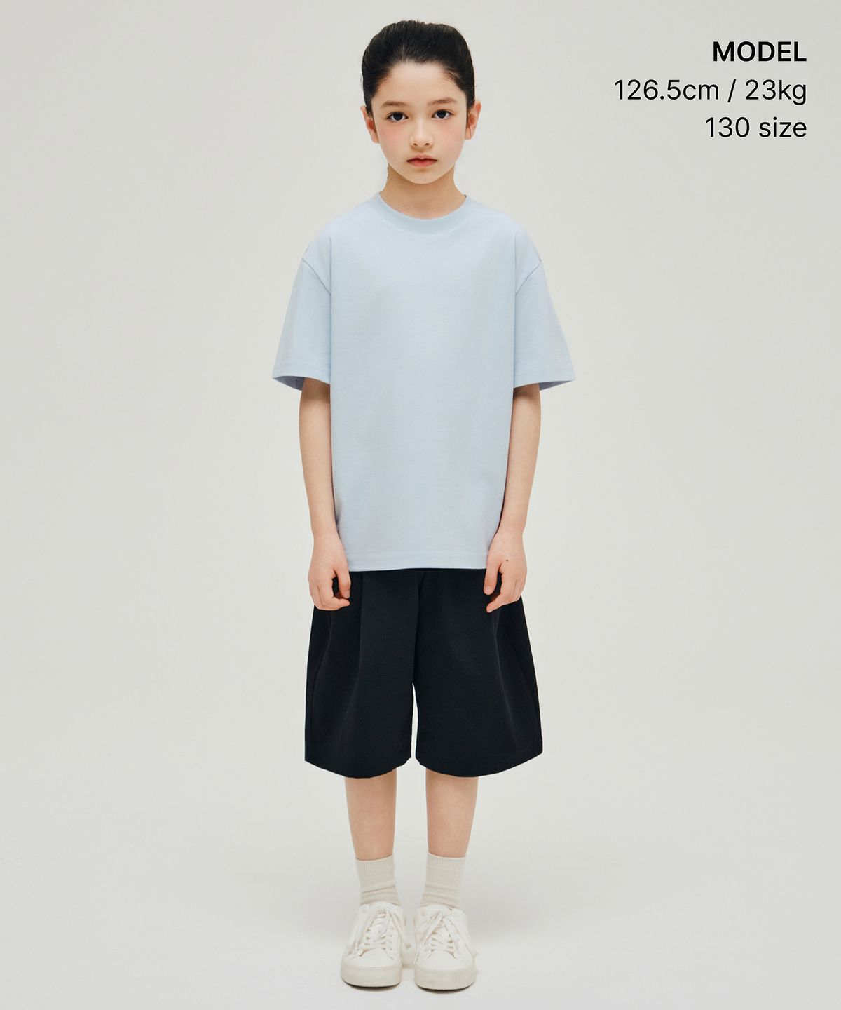 무신사 스탠다드 키즈(MUSINSA STANDARD KIDS) 쿨 터치 원 턱 버뮤다 팬츠 [블랙]