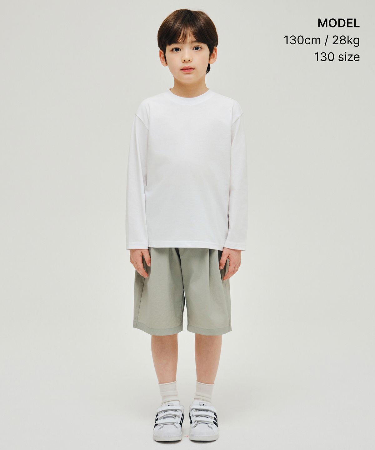 무신사 스탠다드 키즈(MUSINSA STANDARD KIDS) 쿨 터치 원 턱 버뮤다 팬츠 [라이트 카키]