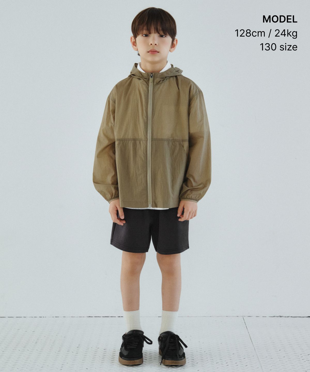 무신사 스탠다드 키즈(MUSINSA STANDARD KIDS) 라이트웨이트 패커블 윈드브레이커 재킷 [리프 베이지]