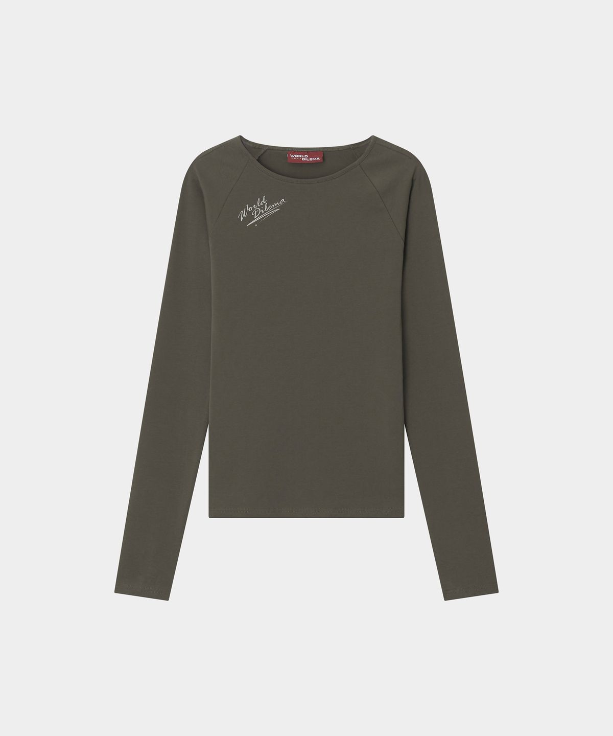 월드딜레마(WORLDDILEMA) SIGN PRINTING STRETCH TIGHT T-SHIRTS (KHAKI BROWN)