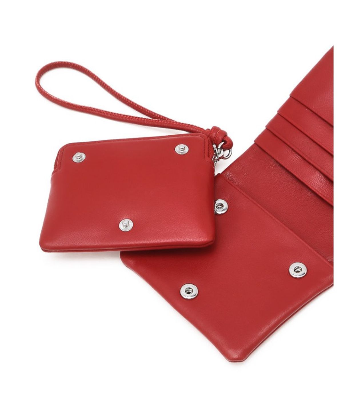 아떼 바네사브루노(ATHE VANESSABRUNO) [DEUX] 레드 듀 램스킨 투웨이 스트랩 반지갑 AAHO5F585R2