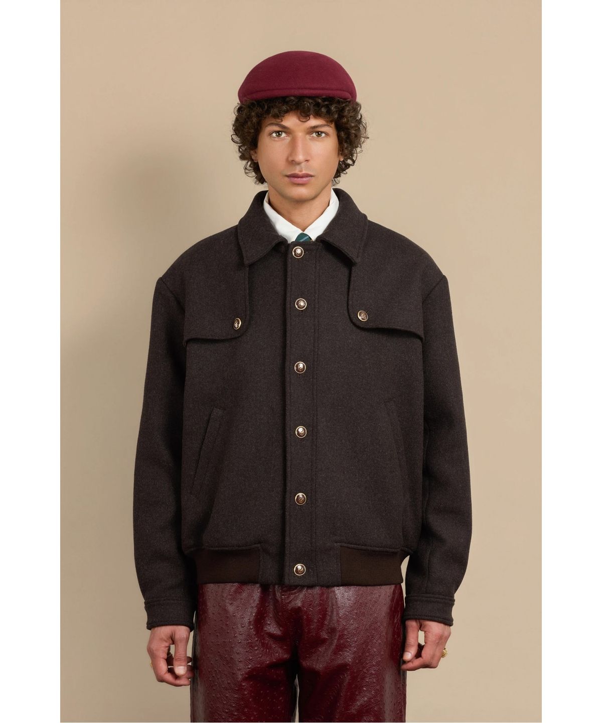 드롤드무슈(DROLE DE MONSIEUR) Le Blouson Laine D0JAW25114BRX