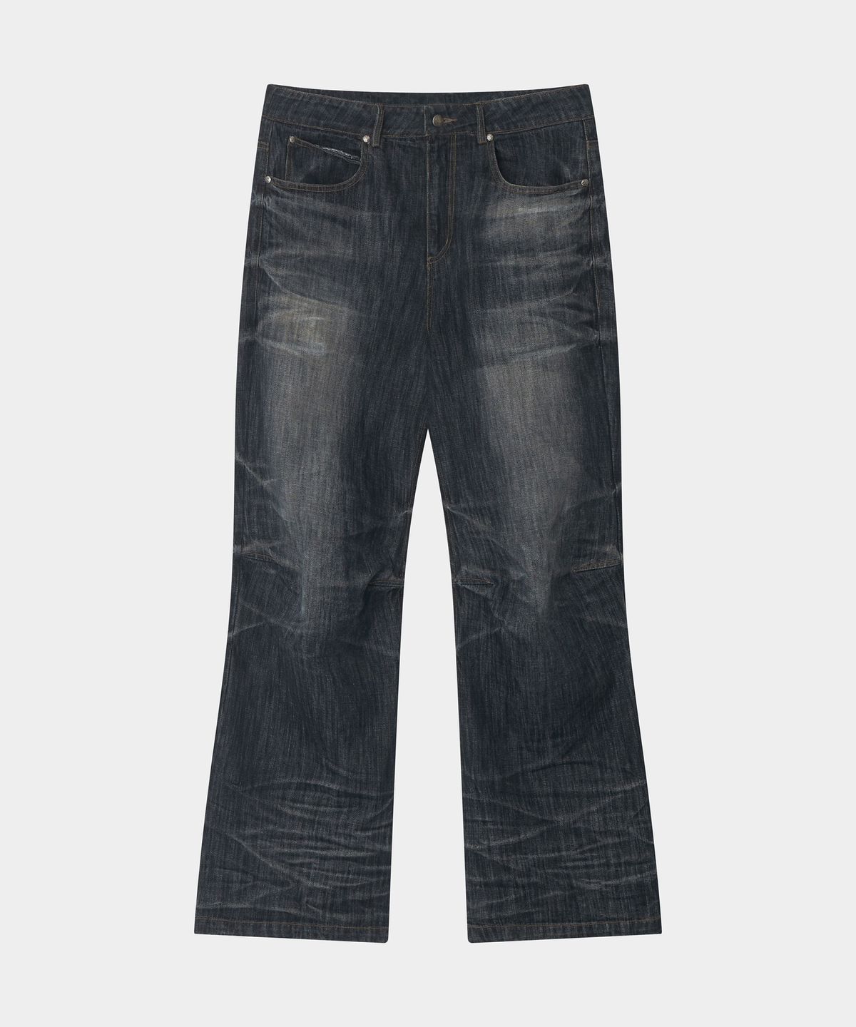 월드딜레마(WORLDDILEMA) INDIGO SLUB THUNDER WASHING DENIM PANTS
