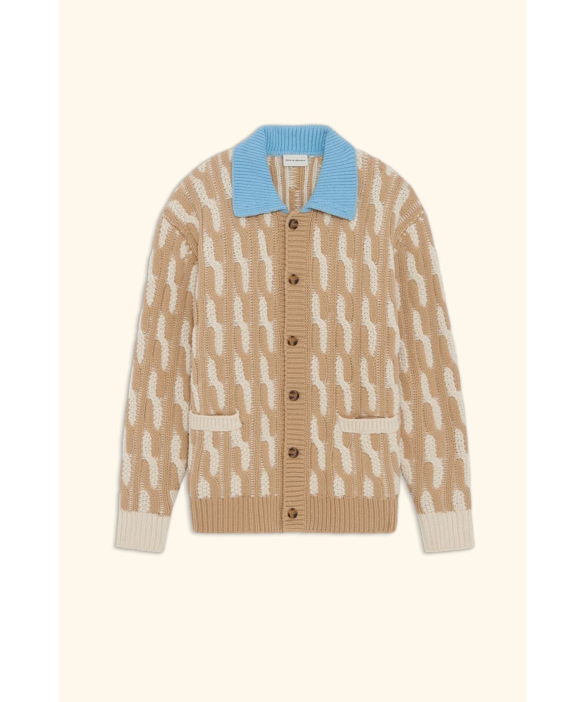 드롤드무슈(DROLE DE MONSIEUR) Le Cardigan Torsades Bicolore D0WCW25223WHM