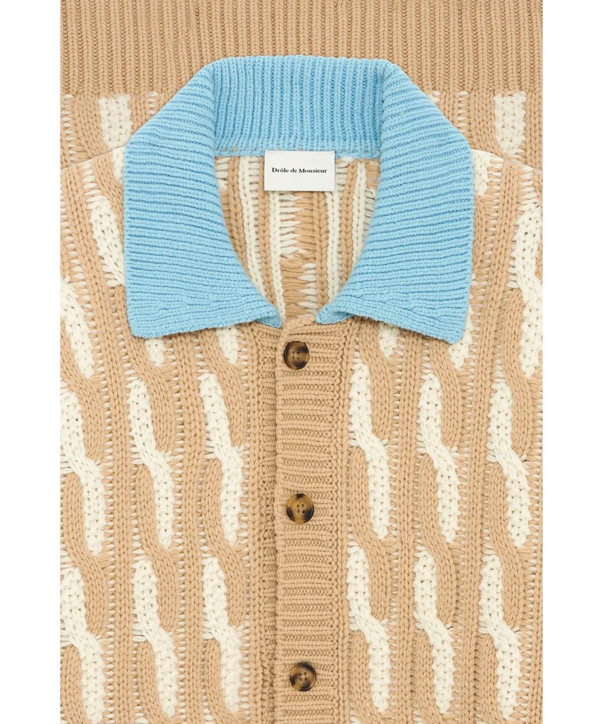 드롤드무슈(DROLE DE MONSIEUR) Le Cardigan Torsades Bicolore D0WCW25223WHM