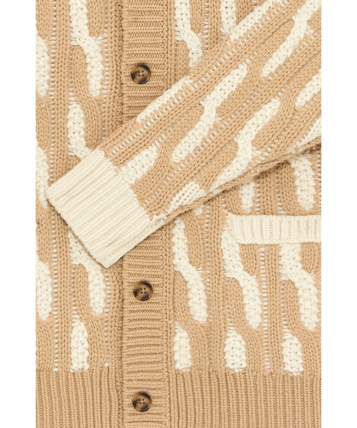 드롤드무슈(DROLE DE MONSIEUR) Le Cardigan Torsades Bicolore D0WCW25223WHM