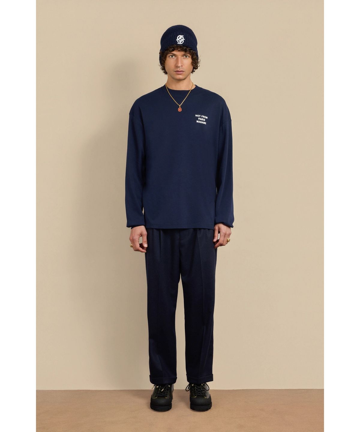 드롤드무슈(DROLE DE MONSIEUR) Le Bonnet Monogramme D4RGW25707NYX