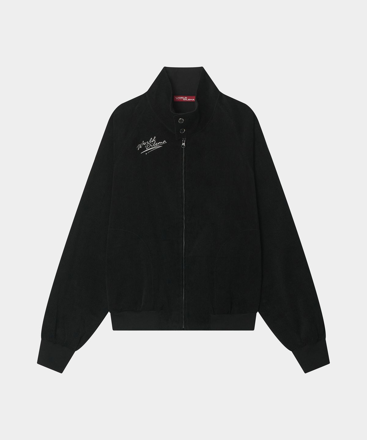 월드딜레마(WORLDDILEMA) SIGN EMBROIDERY STAND COLLAR (BLACK)