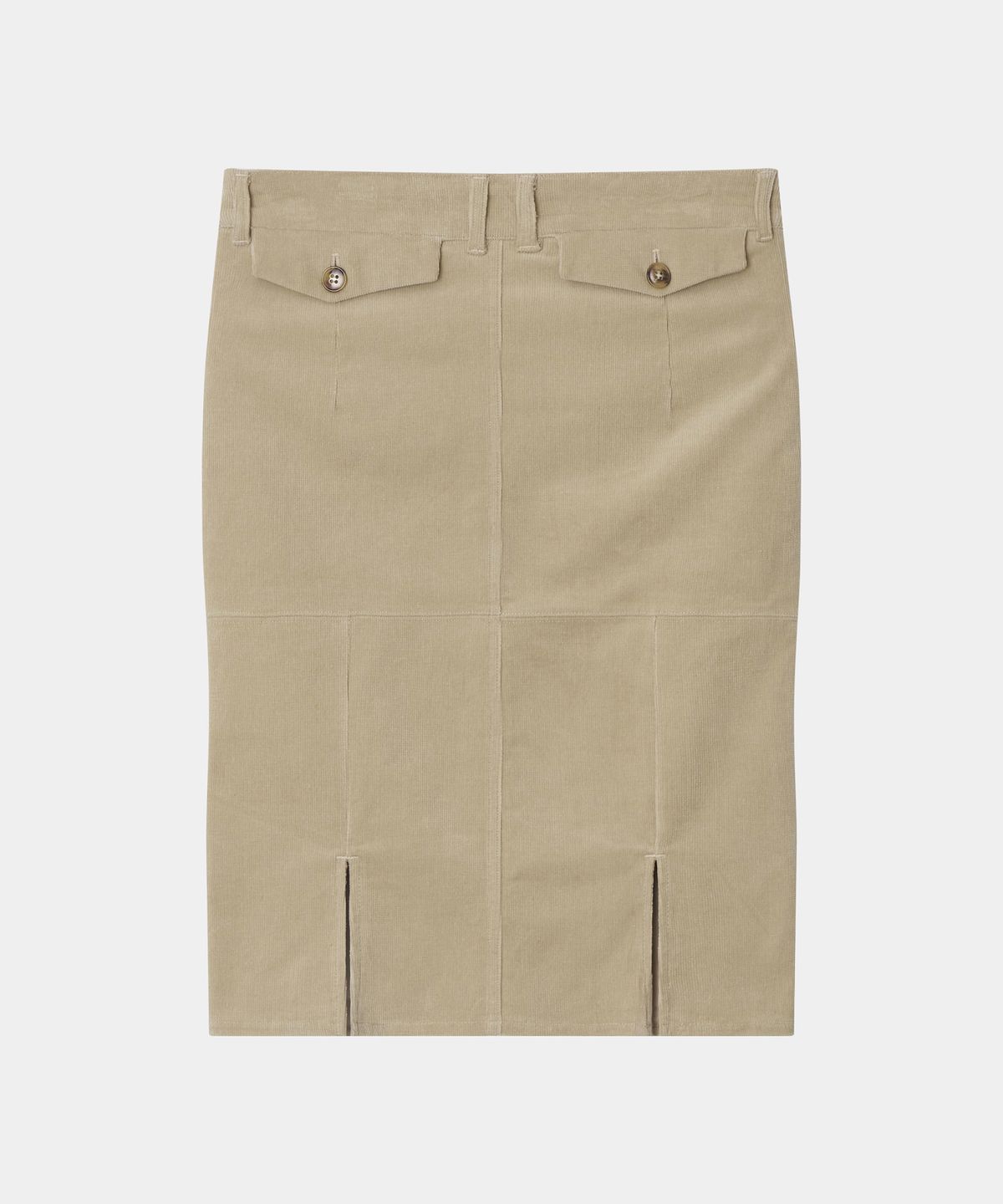 월드딜레마(WORLDDILEMA) SLIT CORDUROY PENCIL SKIRTS (BEIGE)