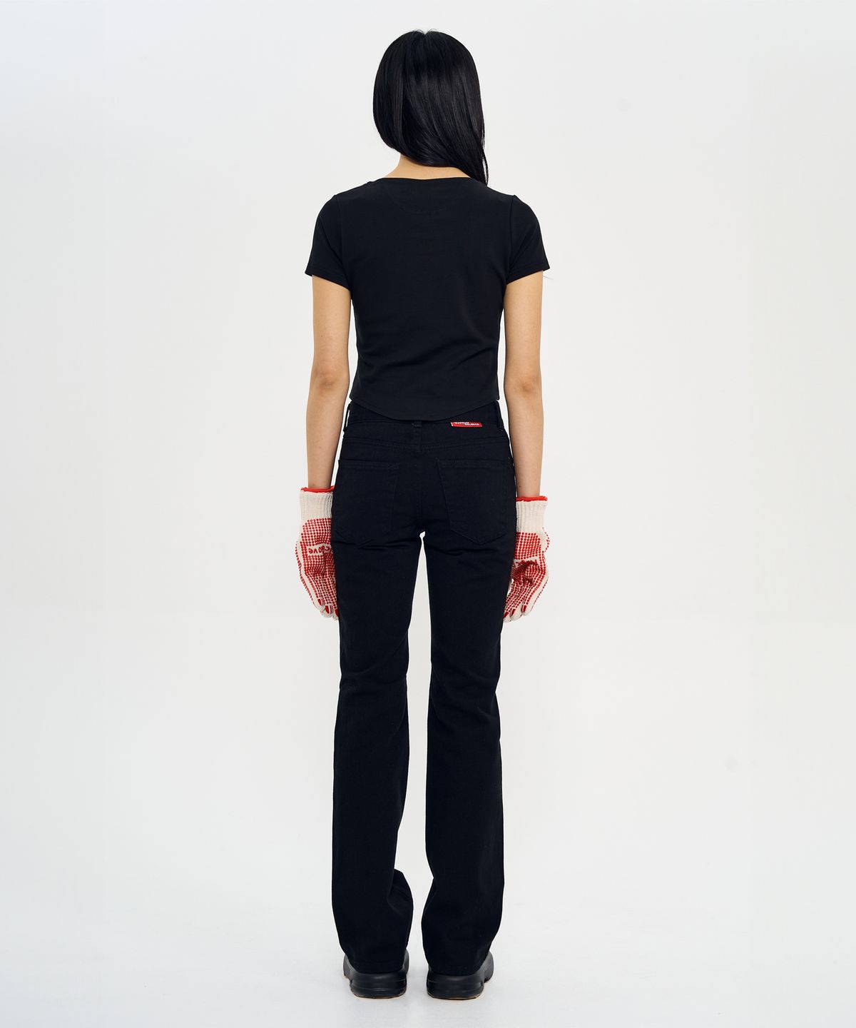 월드딜레마(WORLDDILEMA) DEVIL PRINTING TIGHT HALF T-SHIRTS (BLACK)