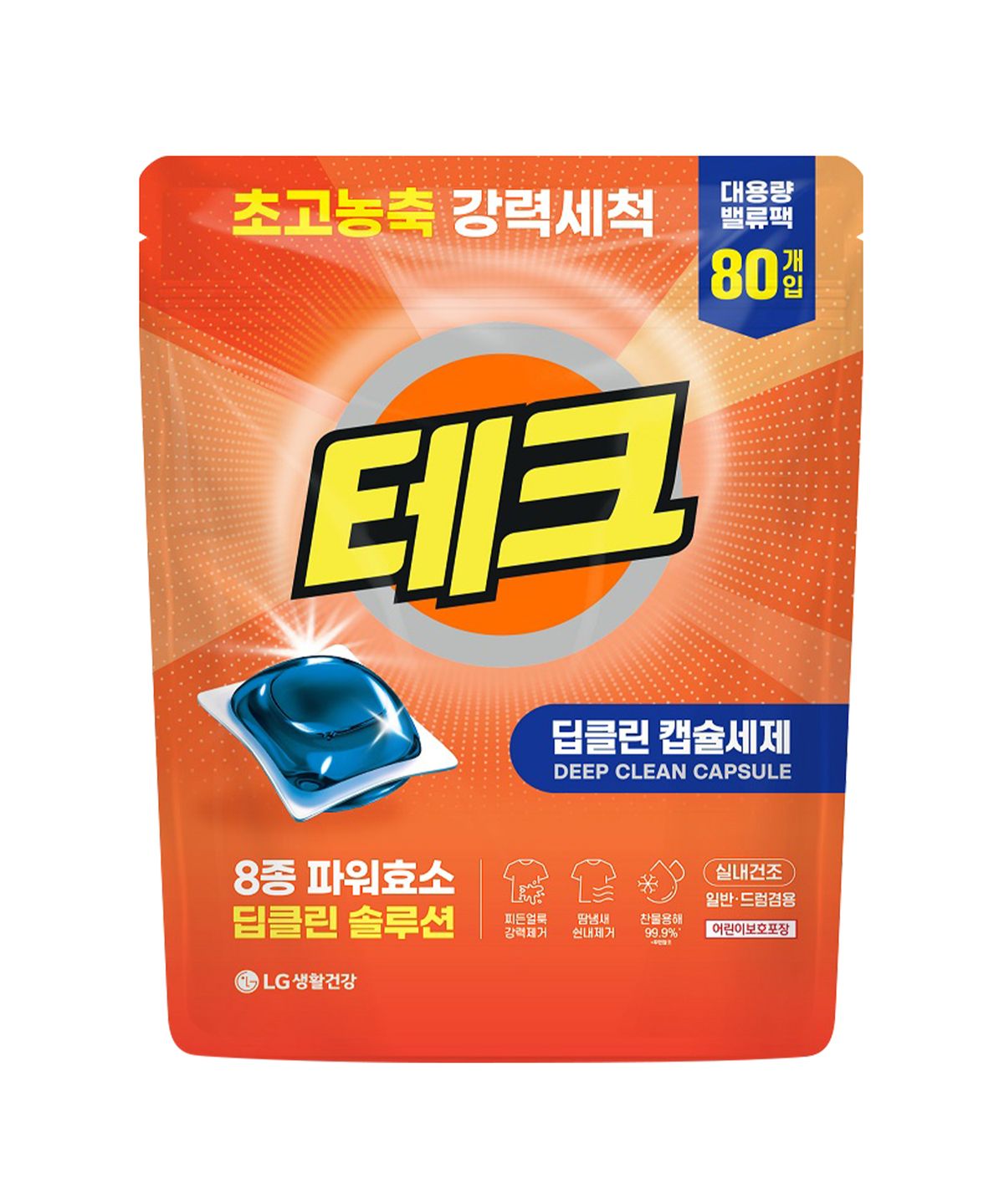 테크(TECH) 딥클린 초고농축 캡슐세제 프레쉬향 80개입