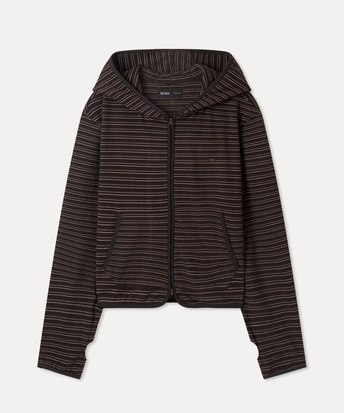미쏘(MIXXO) 스트라이프 플리스 후드집업_MIWJMG116C