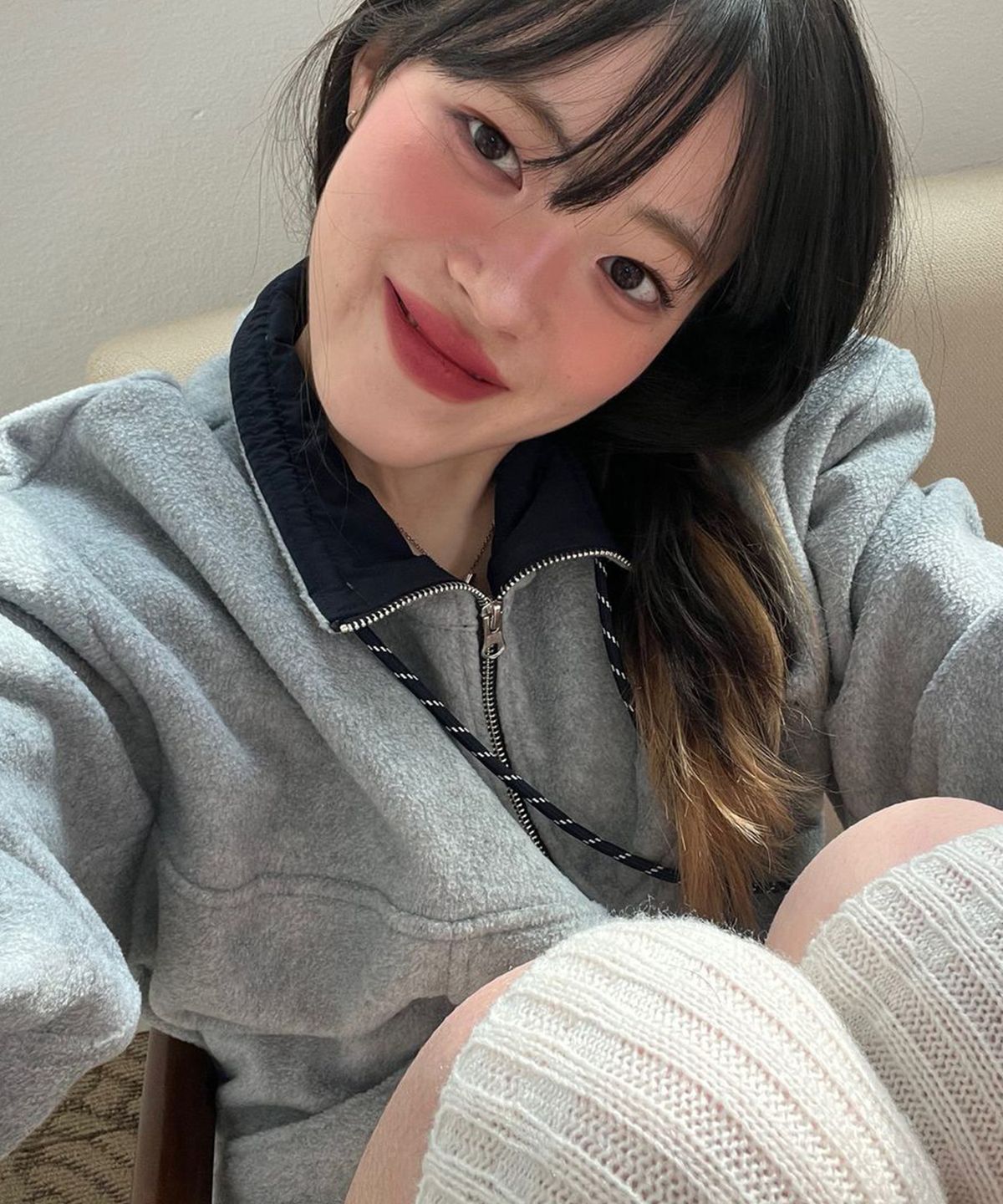 미쏘(MIXXO) 배색 아노락_MIWJMG147C