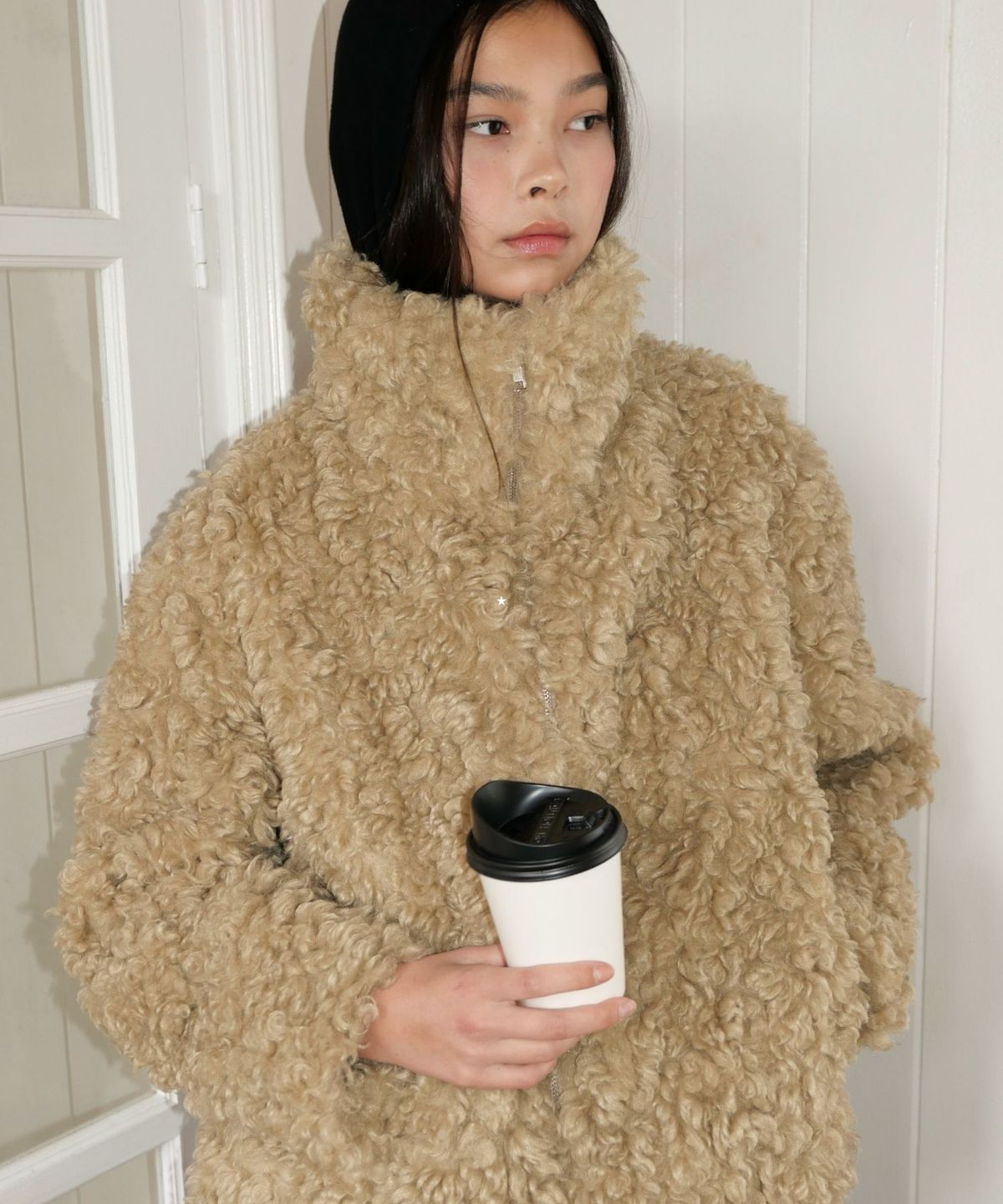 인지액티브(INJIACTIVE) Boucle Fur Coat 베이지
