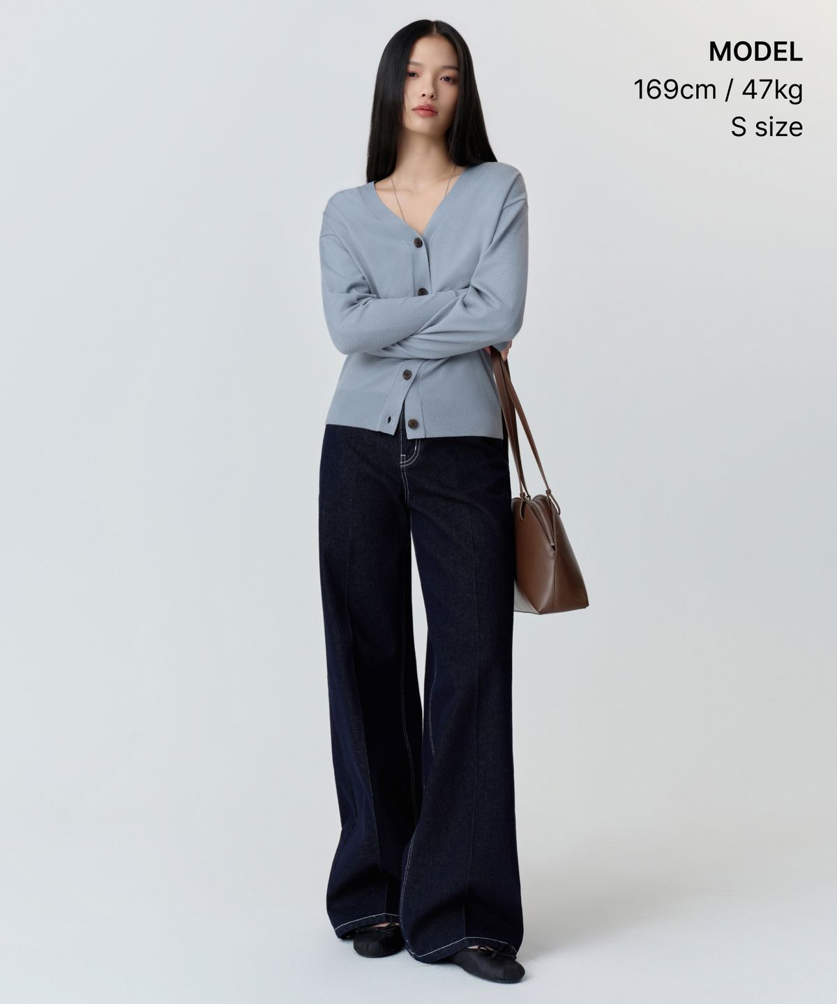 무신사 스탠다드 우먼(MUSINSA STANDARD WOMAN) 우먼즈 에센셜 릴렉스드 가디건 [그레이쉬 블루]