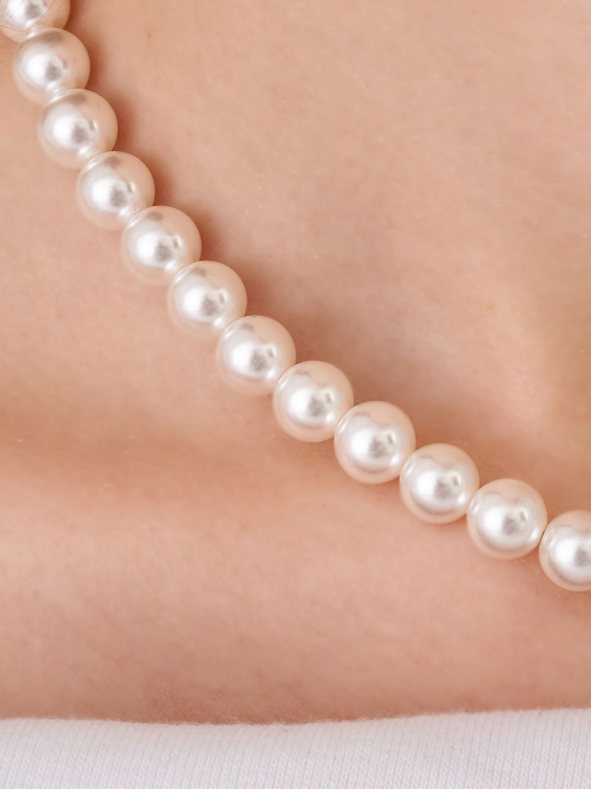 엘르주얼리(ELLEJEWELRY) 실버925 스와로브스키 진주 비드 목걸이 8MM ELSVNN002