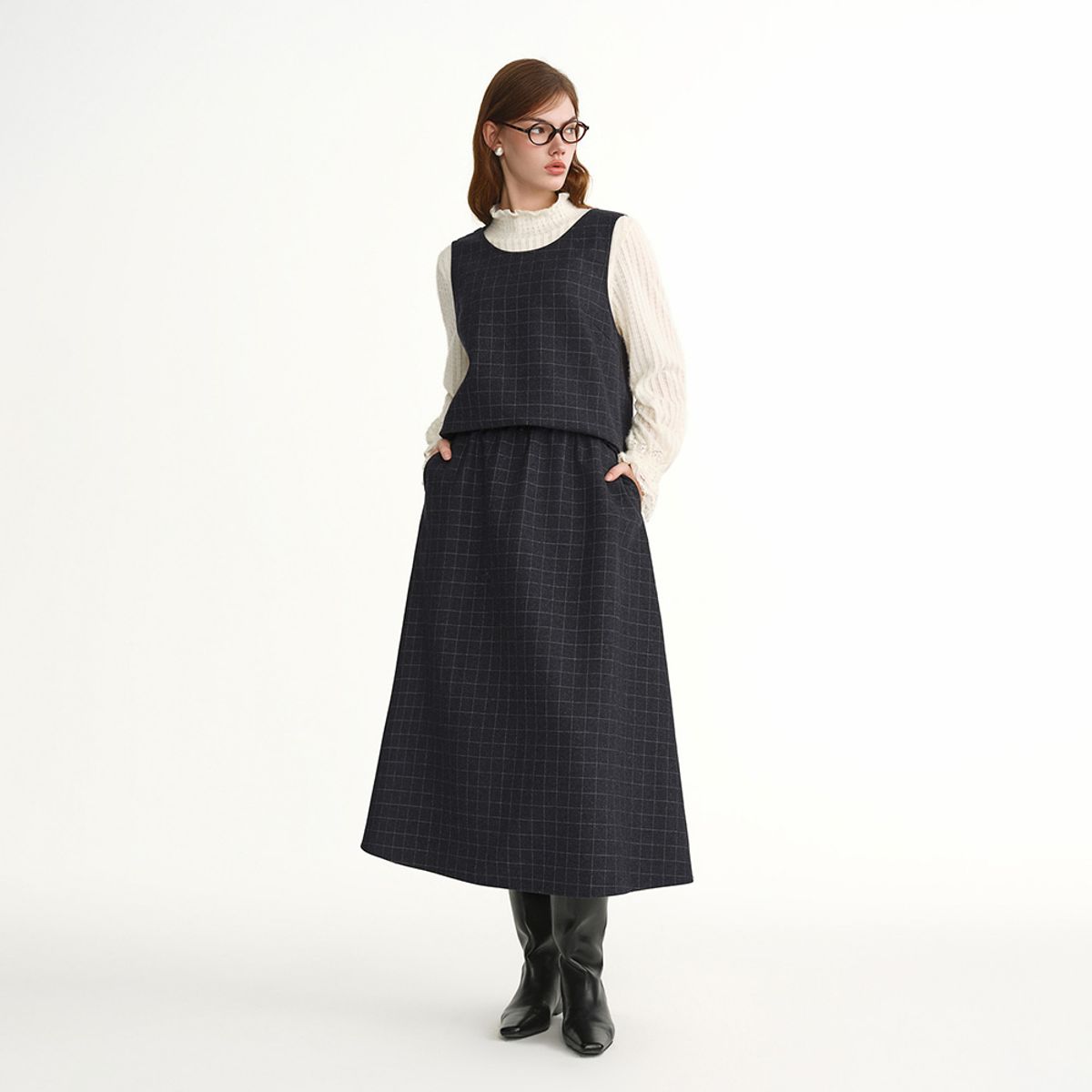 에이앤레이(AEIREI) AR_Paid woolen banding skirt