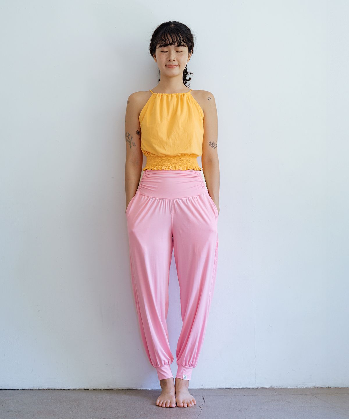 멜레릴라(MELELILA) 투톤 허리 밴드  조거  팬츠 _Flamingo Pink
